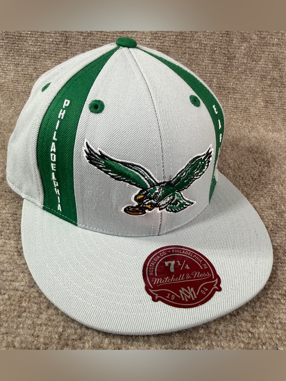 Mitchell & Ness Philadelphia Eagles Fitted 7 1/4 Hat Wool Gray Retro Nostalgia